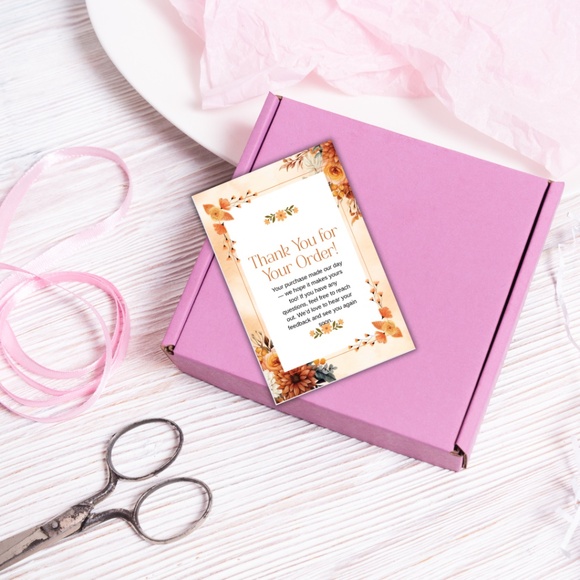 Custom Thank You Cards for Postmark Orders – 2x3" Matte Finish - Picture 3 of 4